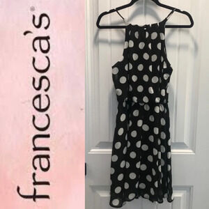 Francesca’s Jai Ami dress. Black & white polka‎ dots. Size Medium. NWT.